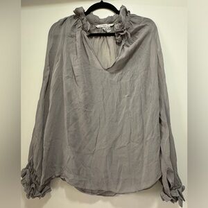 Diane Von Furstenberg Gray Silk top
